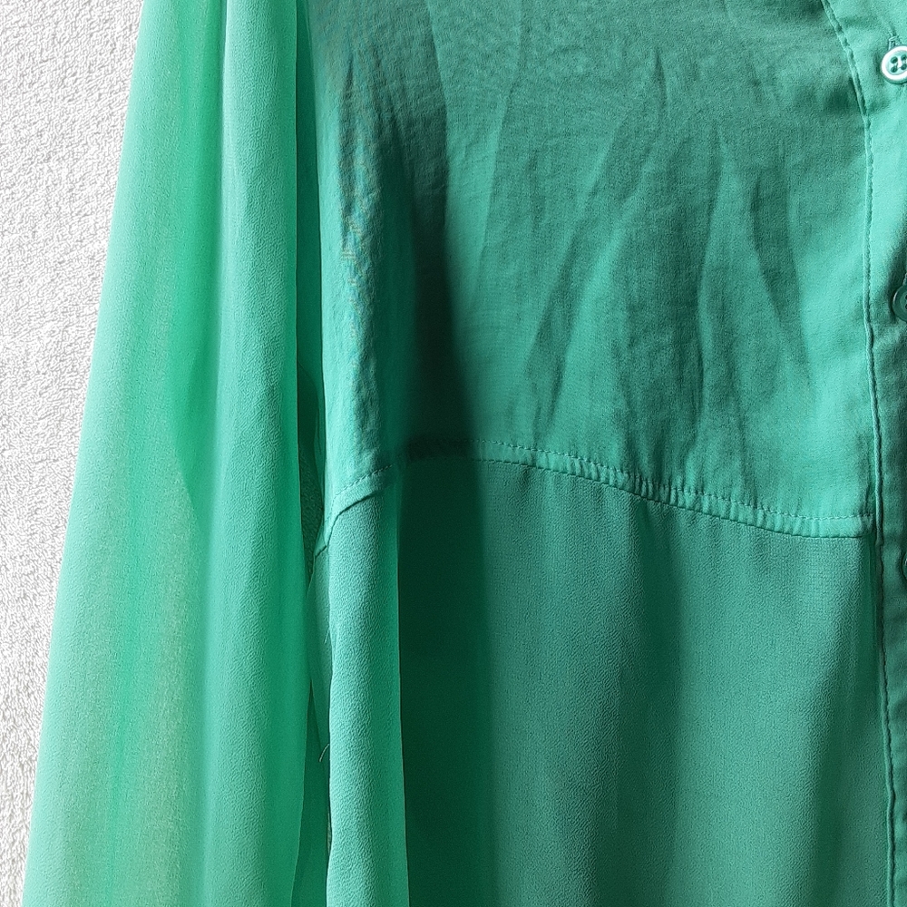 -X-Free People Best Both Worlds Button Down Blouse - Picture 5 of 7